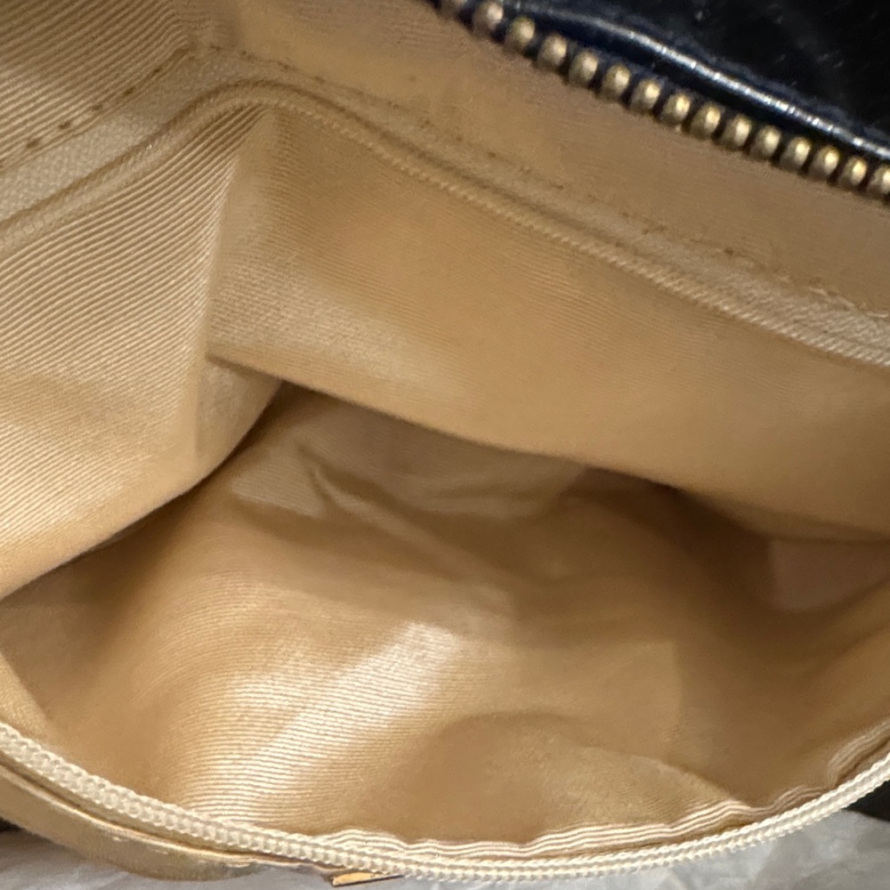 CC Skye Glossy Navy Blue Tote with Gold Accents - Picture 4 of 7